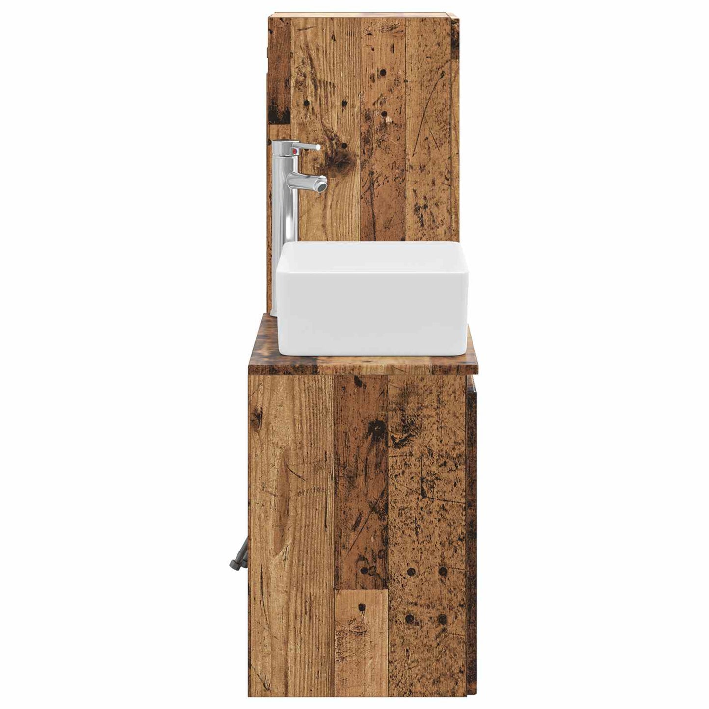 vidaXL Bathroom Furniture Set 2 pcs Old Wood 33 x 34.5 x 100 cm