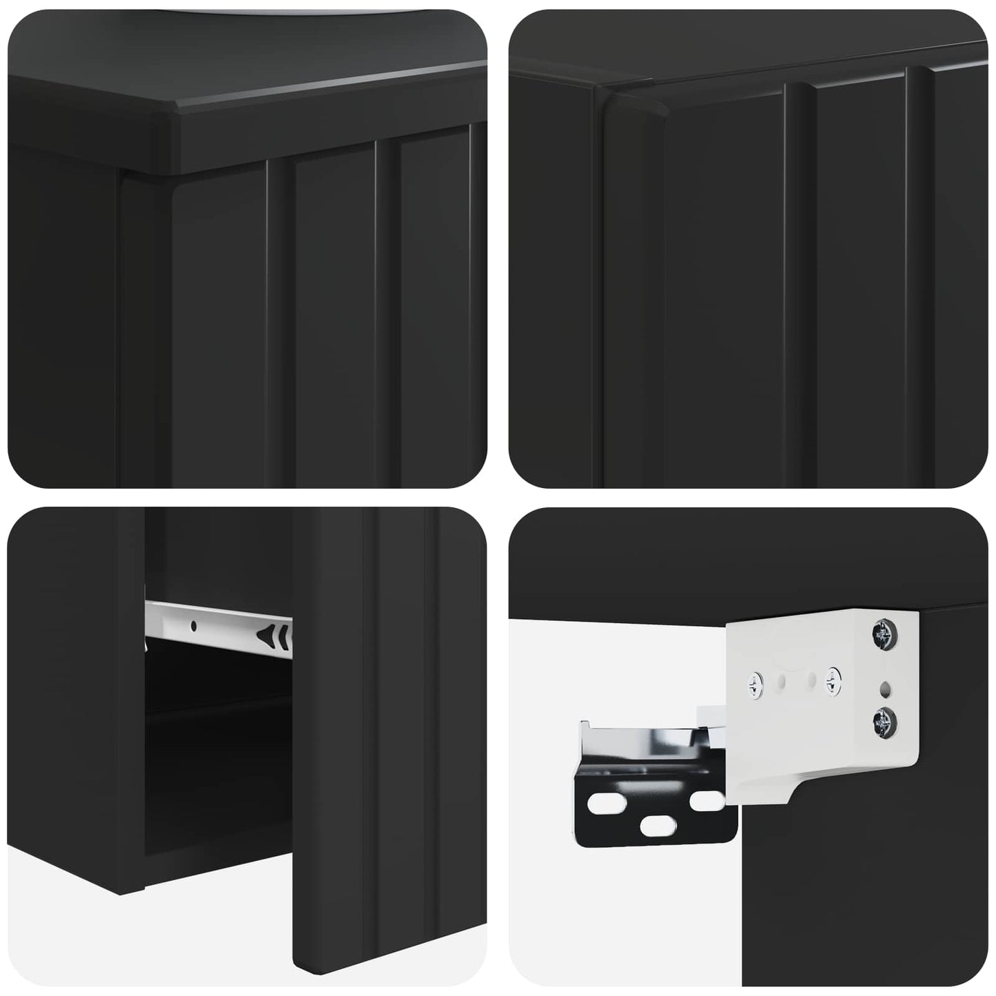 vidaXL Bathroom Furniture Set 2 pcs Black 33 x 34.5 x 100 cm