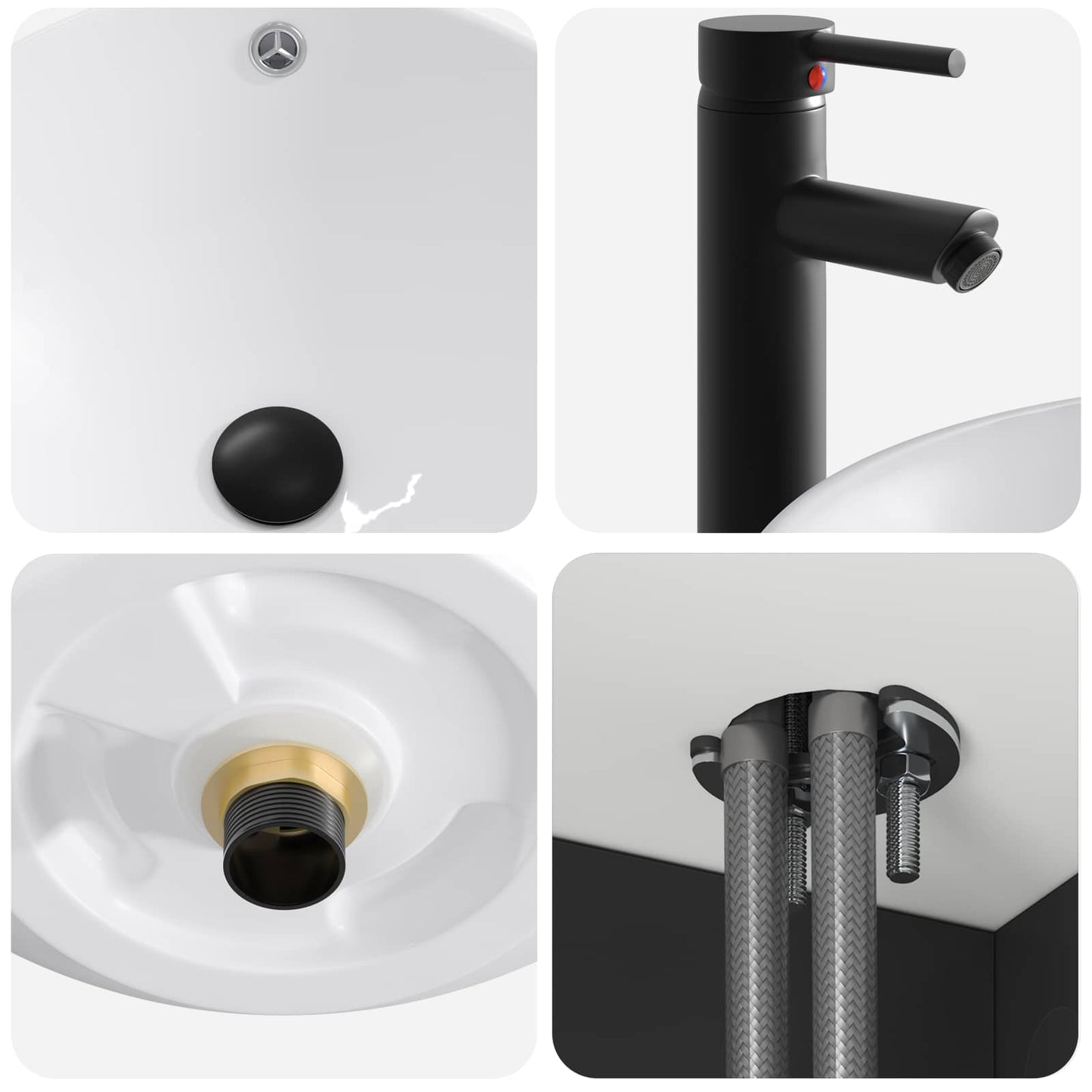 vidaXL Bathroom Furniture Set 2 pcs Black 33 x 34.5 x 100 cm