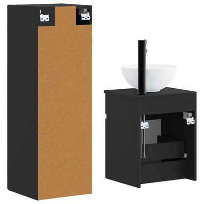 vidaXL Bathroom Furniture Set 2 pcs Black 33 x 34.5 x 100 cm