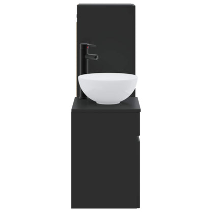vidaXL Bathroom Furniture Set 2 pcs Black 33 x 34.5 x 100 cm