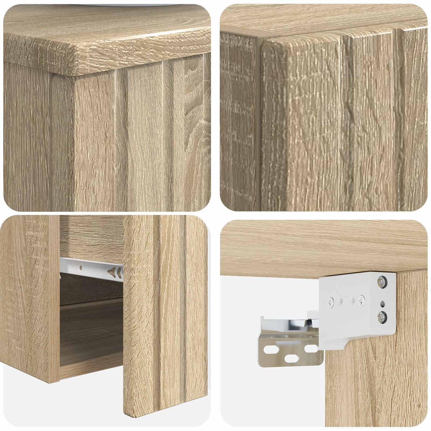 vidaXL Bathroom Furniture Set 2 pcs Sonoma Oak 33 x 34.5 x 100 cm