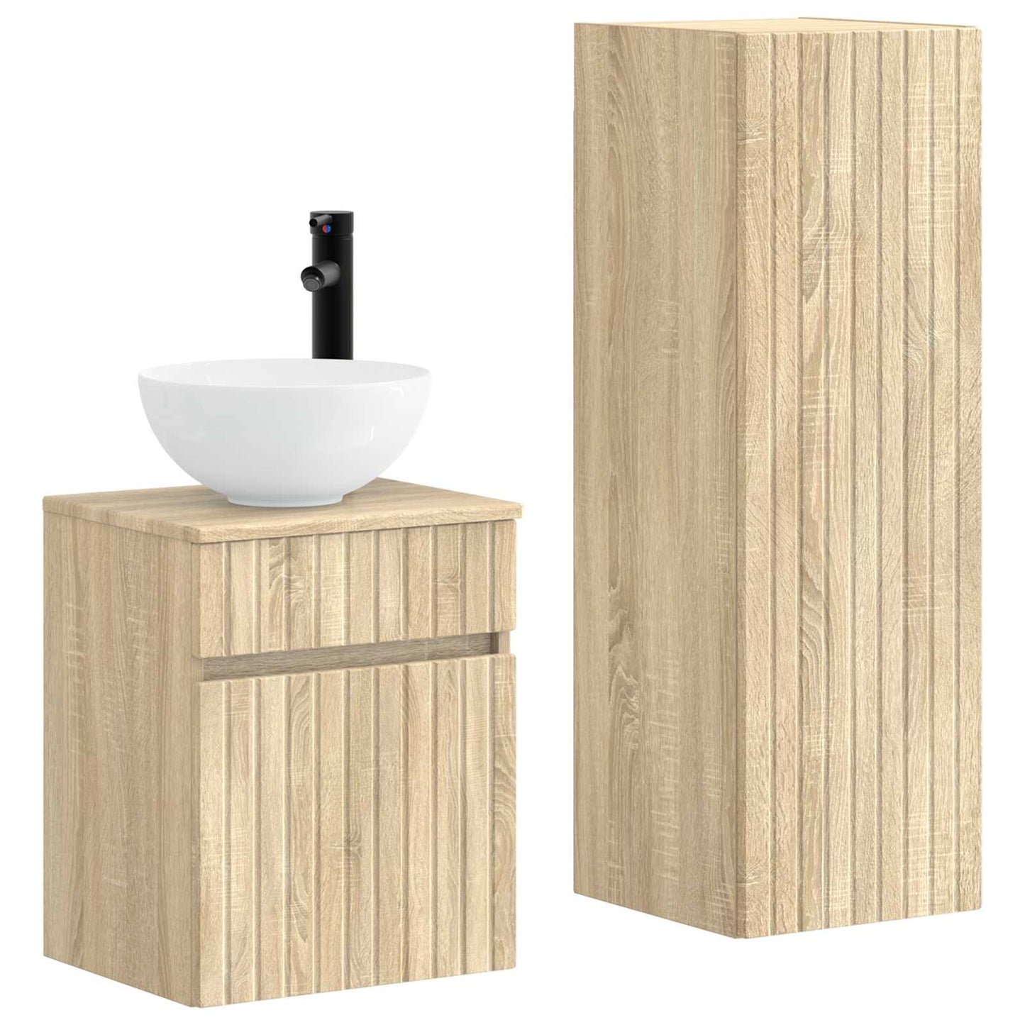 vidaXL Bathroom Furniture Set 2 pcs Sonoma Oak 33 x 34.5 x 100 cm
