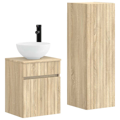 vidaXL Bathroom Furniture Set 2 pcs Sonoma Oak 33 x 34.5 x 100 cm