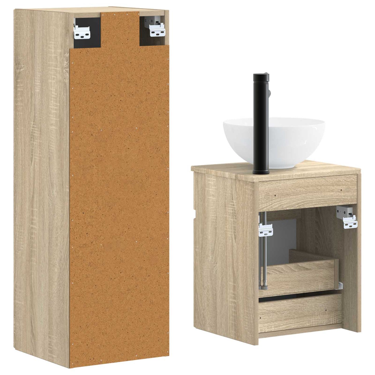 vidaXL Bathroom Furniture Set 2 pcs Sonoma Oak 33 x 34.5 x 100 cm