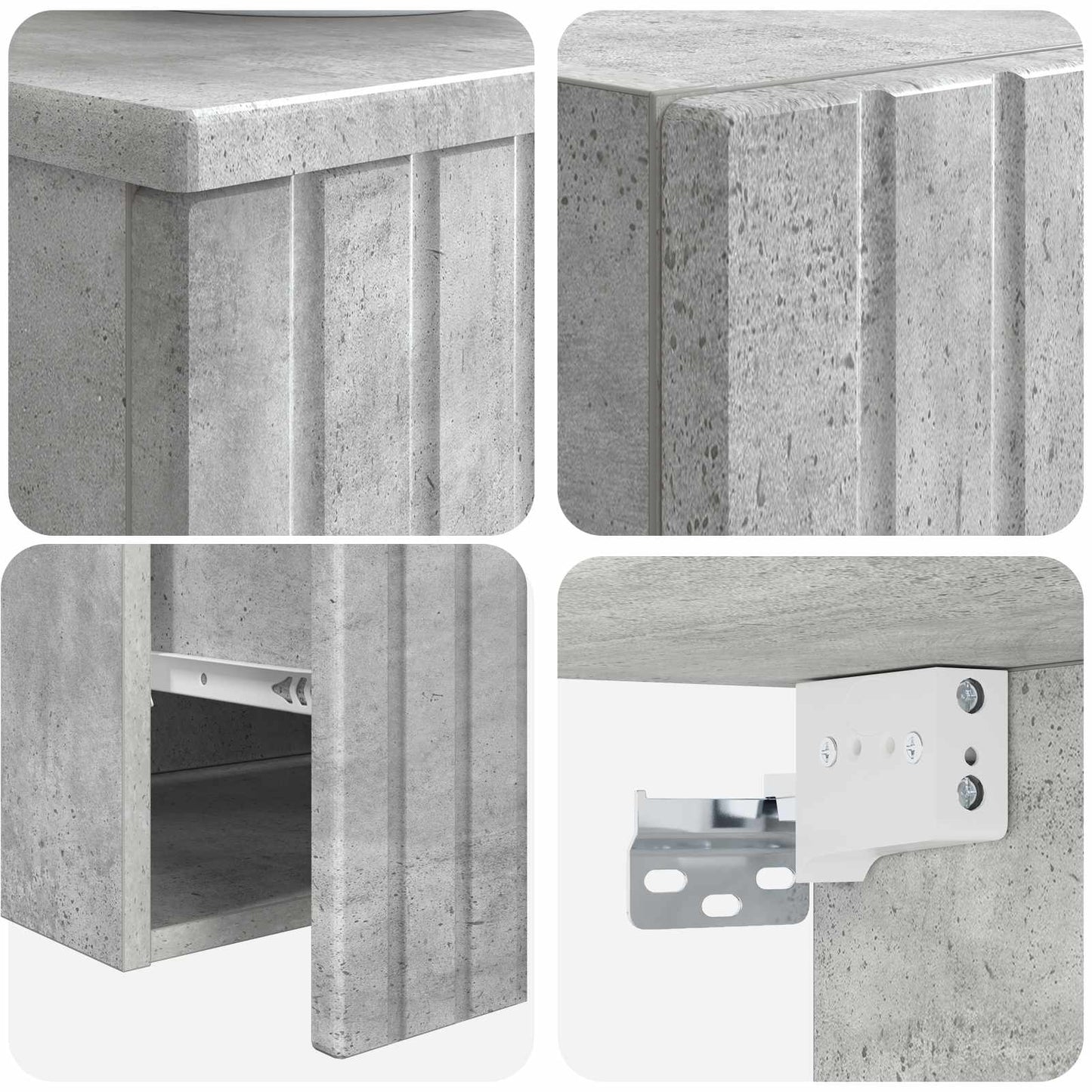 vidaXL Bathroom Furniture Set 2 pcs Concrete Grey 33 x 34.5 x 100 cm