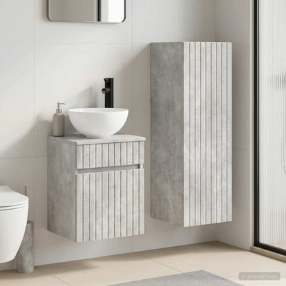 vidaXL Bathroom Furniture Set 2 pcs Concrete Grey 33 x 34.5 x 100 cm