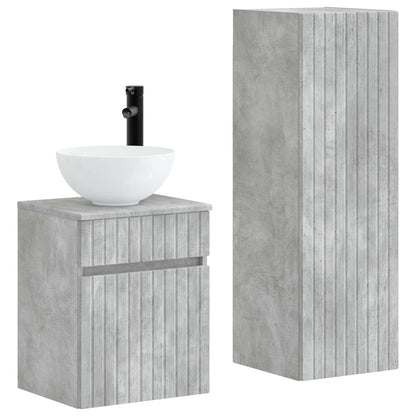 vidaXL Bathroom Furniture Set 2 pcs Concrete Grey 33 x 34.5 x 100 cm