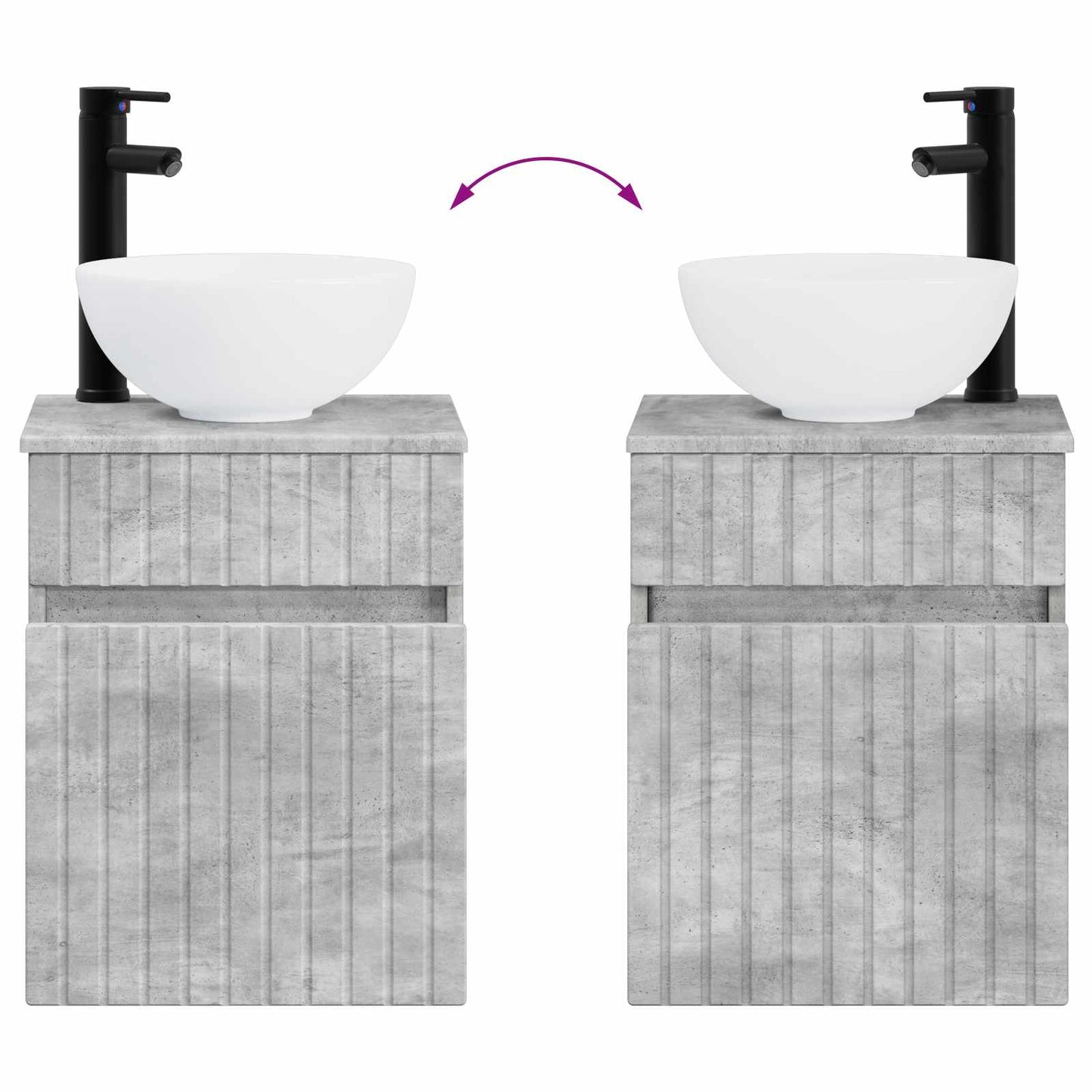 vidaXL Bathroom Furniture Set 2 pcs Concrete Grey 33 x 34.5 x 100 cm