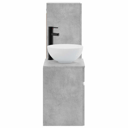 vidaXL Bathroom Furniture Set 2 pcs Concrete Grey 33 x 34.5 x 100 cm