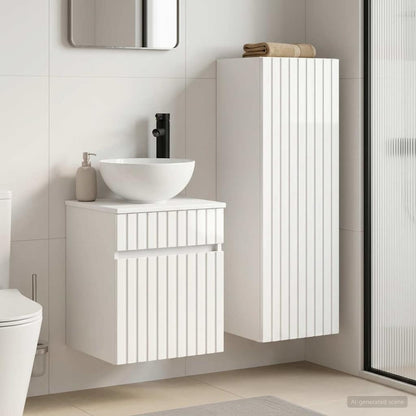 vidaXL Bathroom Furniture Set 2 pcs High Gloss White