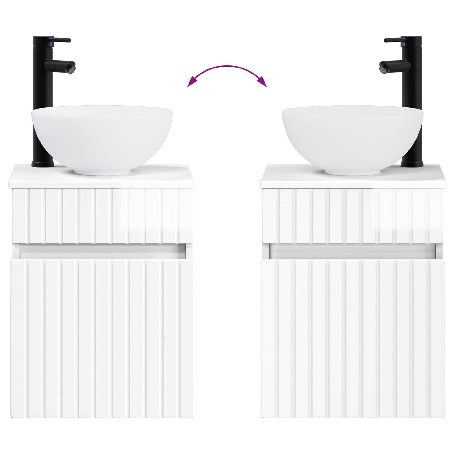 vidaXL Bathroom Furniture Set 2 pcs High Gloss White
