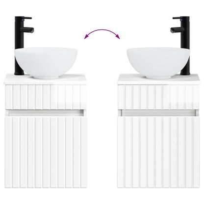 vidaXL Bathroom Furniture Set 2 pcs High Gloss White