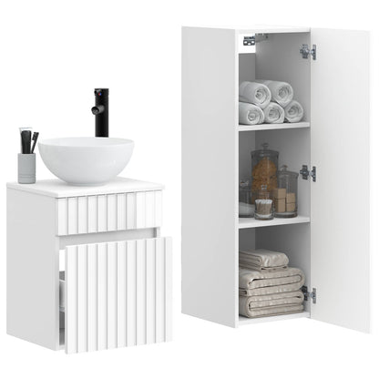 vidaXL Bathroom Furniture Set 2 pcs High Gloss White