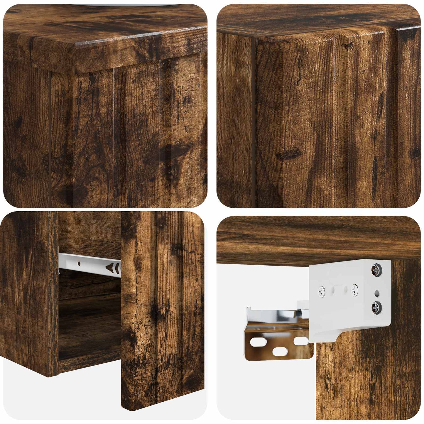 vidaXL Bathroom Furniture Set 2 pcs Smoked Oak 33 x 34.5 x 100 cm