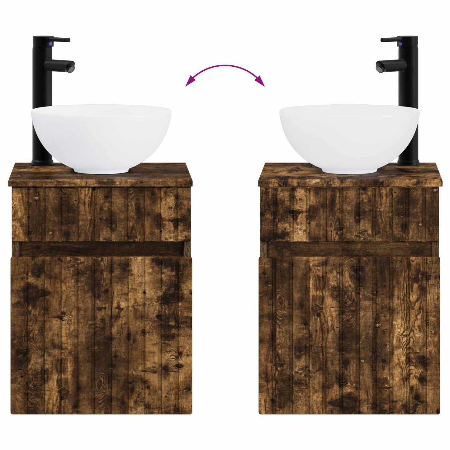 vidaXL Bathroom Furniture Set 2 pcs Smoked Oak 33 x 34.5 x 100 cm