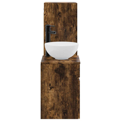 vidaXL Bathroom Furniture Set 2 pcs Smoked Oak 33 x 34.5 x 100 cm