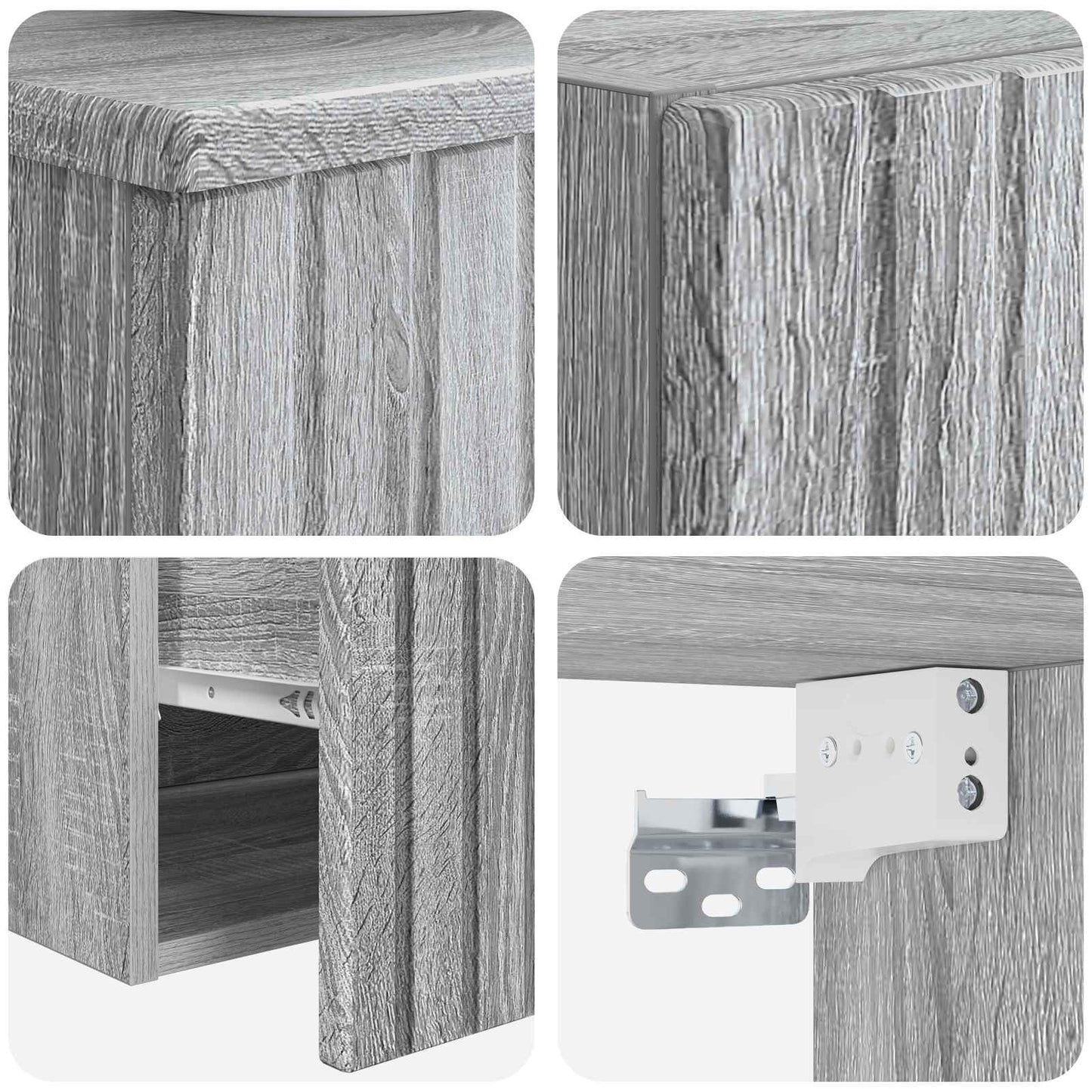vidaXL Bathroom Furniture Set 2 pcs Grey Sonoma 33 x 34.5 x 100 cm