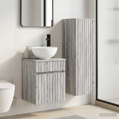 vidaXL Bathroom Furniture Set 2 pcs Grey Sonoma 33 x 34.5 x 100 cm