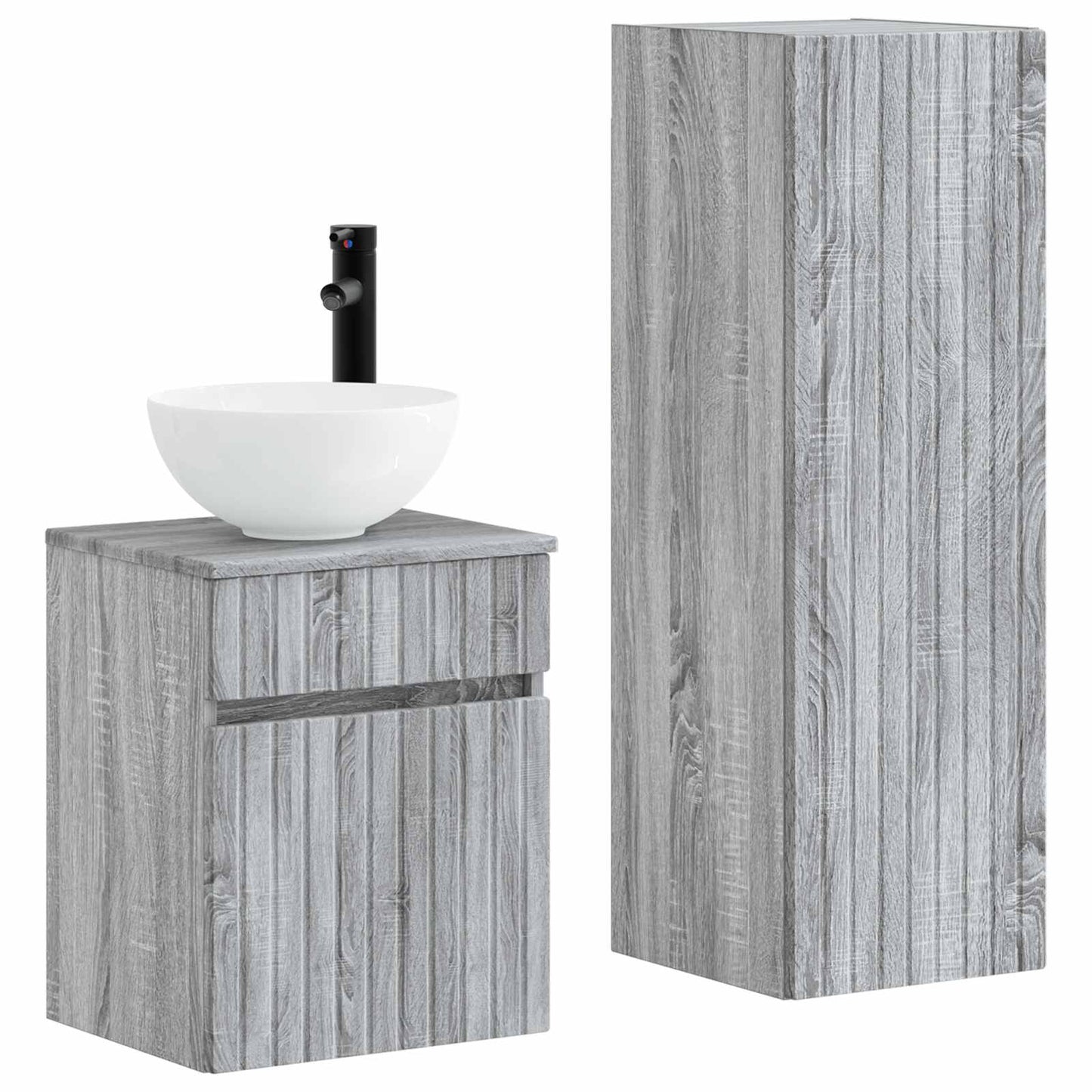 vidaXL Bathroom Furniture Set 2 pcs Grey Sonoma 33 x 34.5 x 100 cm