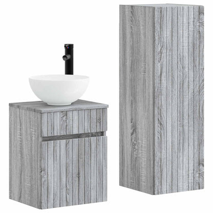 vidaXL Bathroom Furniture Set 2 pcs Grey Sonoma 33 x 34.5 x 100 cm