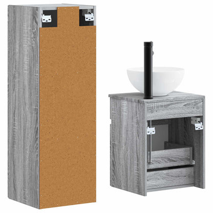 vidaXL Bathroom Furniture Set 2 pcs Grey Sonoma 33 x 34.5 x 100 cm