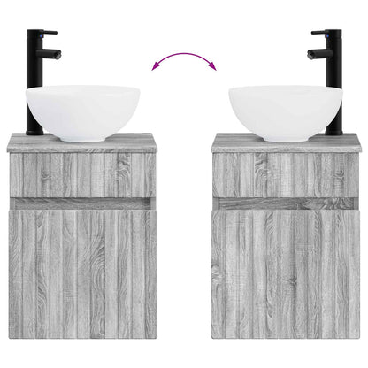 vidaXL Bathroom Furniture Set 2 pcs Grey Sonoma 33 x 34.5 x 100 cm