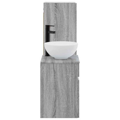 vidaXL Bathroom Furniture Set 2 pcs Grey Sonoma 33 x 34.5 x 100 cm