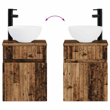 vidaXL Bathroom Furniture Set 2 pcs Old Wood 33 x 34.5 x 100 cm