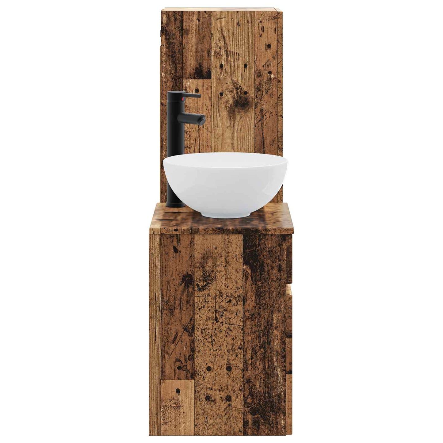 vidaXL Bathroom Furniture Set 2 pcs Old Wood 33 x 34.5 x 100 cm