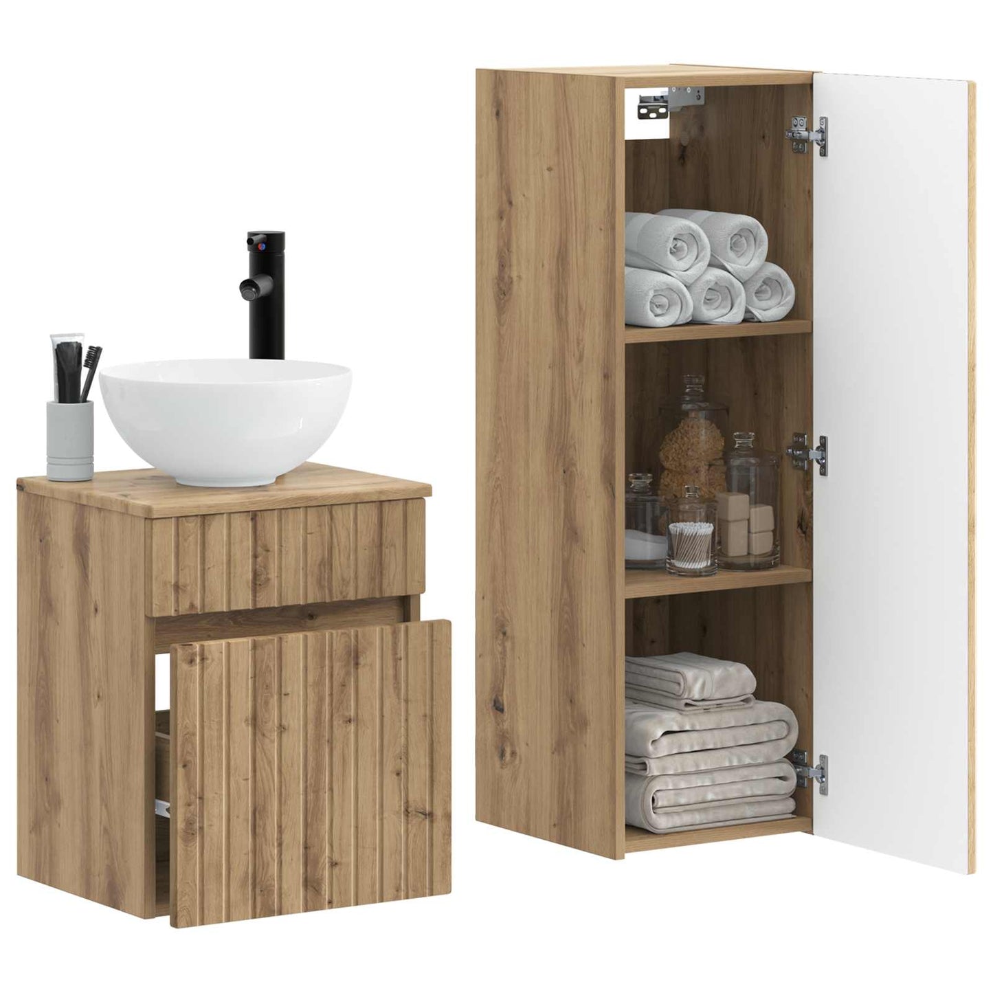 vidaXL Bathroom Furniture Set 2 pcs Artisan Oak 33 x 34.5 x 100 cm
