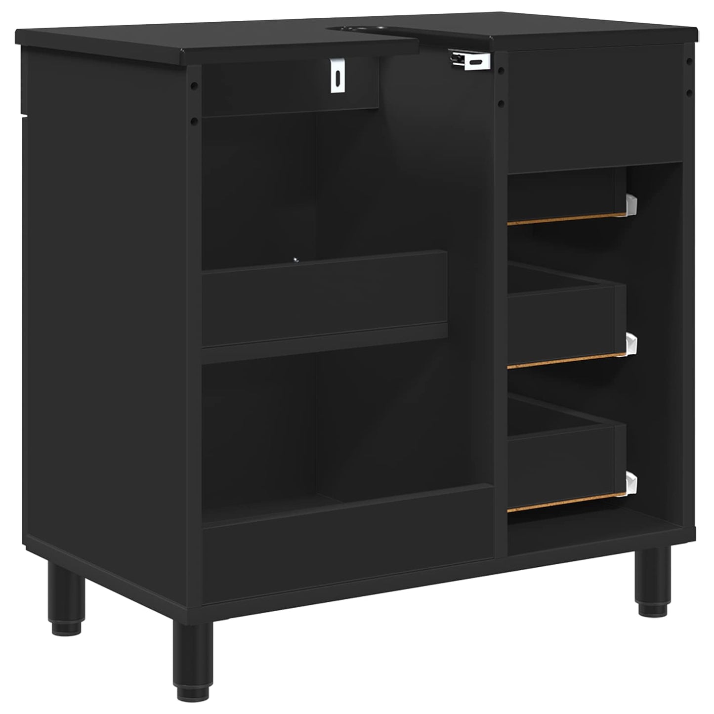vidaXL Bathroom Vanity Unit Black 60 x 35 x 60 cm Engineered Wood