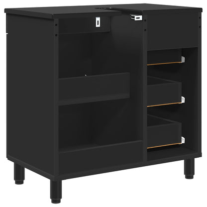 vidaXL Bathroom Vanity Unit Black 60 x 35 x 60 cm Engineered Wood