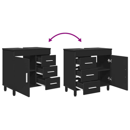 vidaXL Bathroom Vanity Unit Black 60 x 35 x 60 cm Engineered Wood