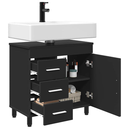 vidaXL Bathroom Vanity Unit Black 60 x 35 x 60 cm Engineered Wood