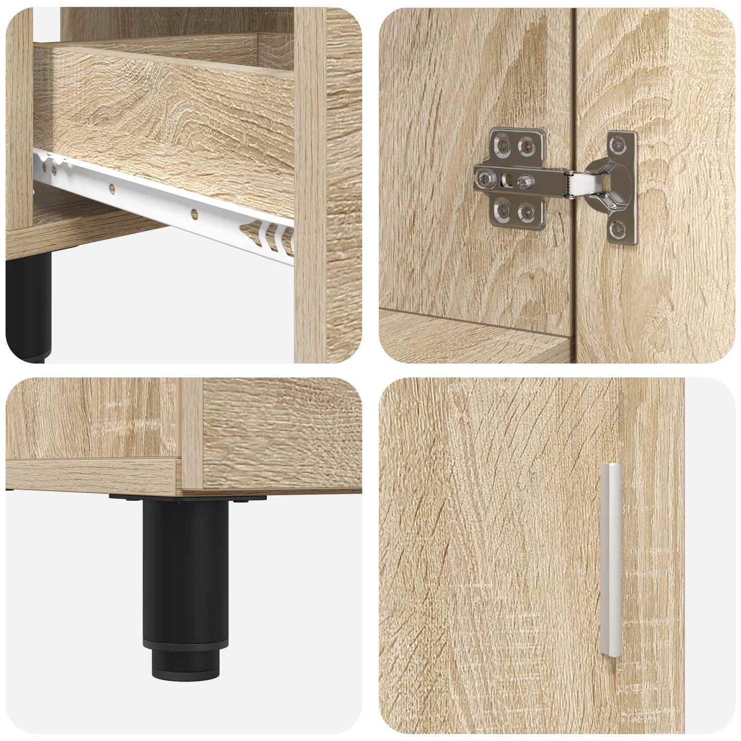 vidaXL Bathroom Vanity Unit Sonoma Oak 60 x 35 x 60 cm Engineered Wood