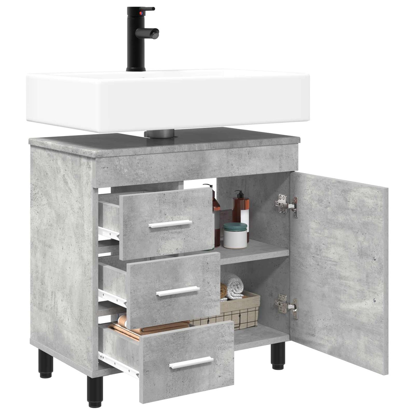 vidaXL Bathroom Vanity Unit Concrete Grey 60 x 35 x 60 cm