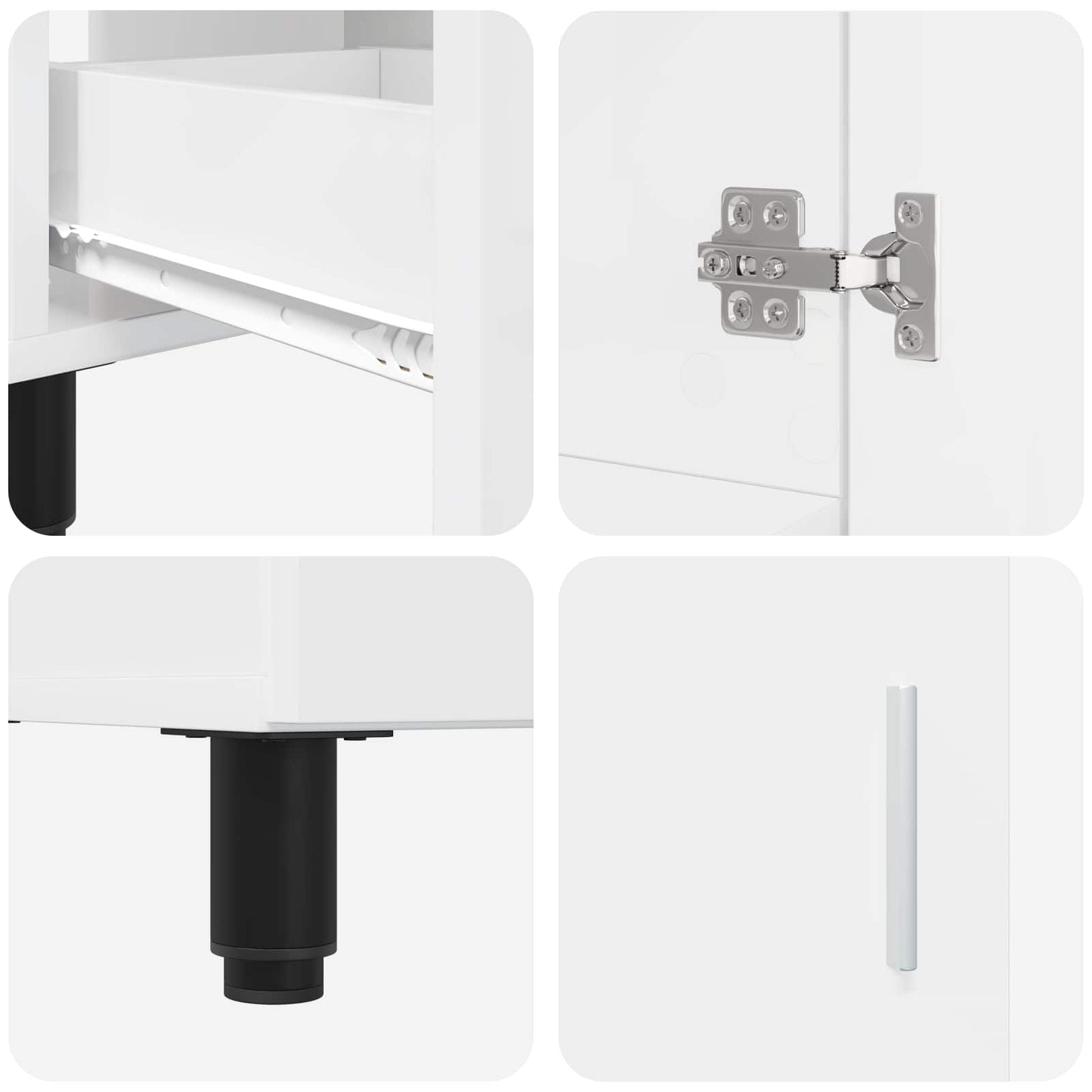 vidaXL Bathroom Vanity Unit High Gloss White 60 x 35 x 60 cm