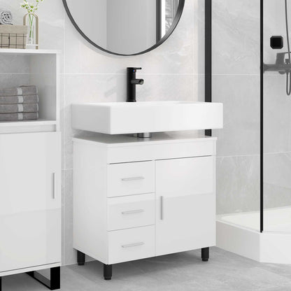 vidaXL Bathroom Vanity Unit High Gloss White 60 x 35 x 60 cm