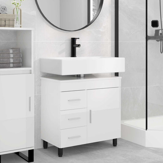vidaXL Bathroom Vanity Unit High Gloss White 60 x 35 x 60 cm