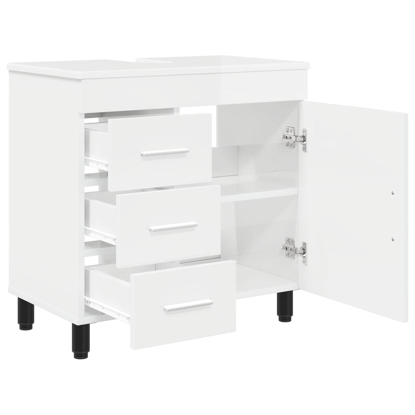 vidaXL Bathroom Vanity Unit High Gloss White 60 x 35 x 60 cm