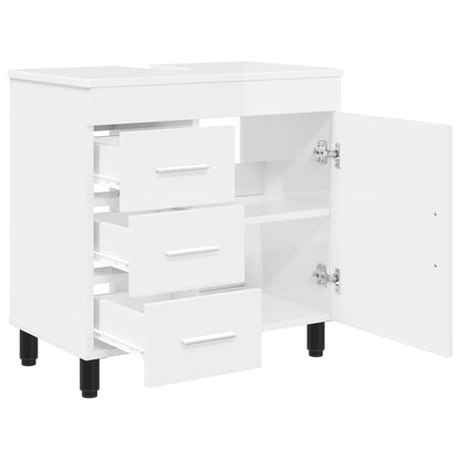 vidaXL Bathroom Vanity Unit High Gloss White 60 x 35 x 60 cm
