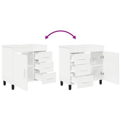 vidaXL Bathroom Vanity Unit High Gloss White 60 x 35 x 60 cm