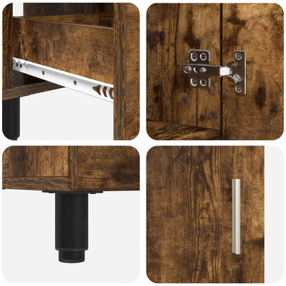 vidaXL Bathroom Vanity Unit Smoked Oak 60 x 35 x 60 cm Engineered Wood