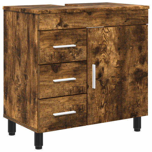 vidaXL Bathroom Vanity Unit Smoked Oak 60 x 35 x 60 cm Engineered Wood