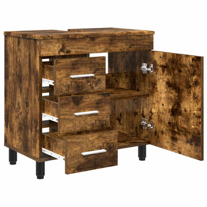 vidaXL Bathroom Vanity Unit Smoked Oak 60 x 35 x 60 cm Engineered Wood