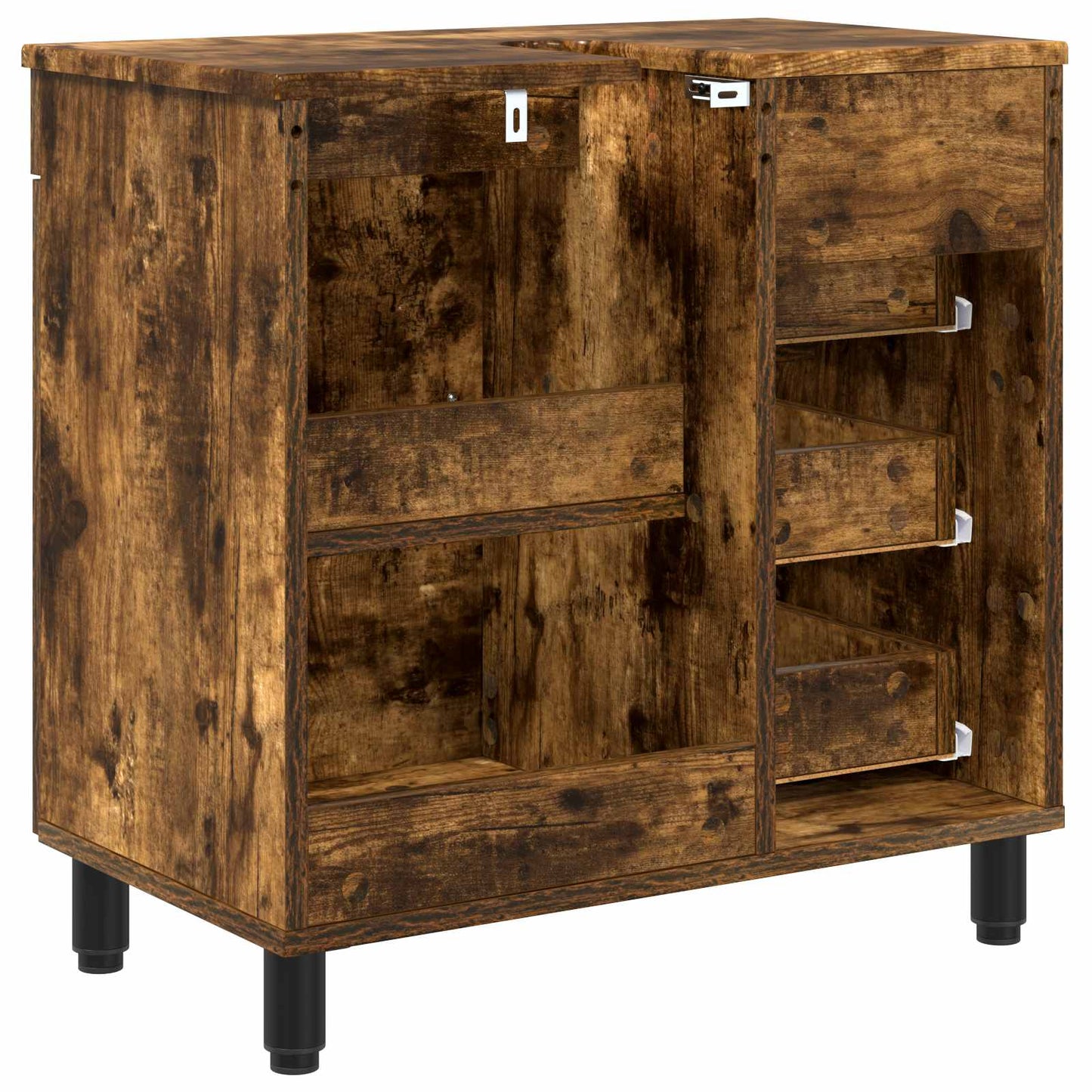 vidaXL Bathroom Vanity Unit Smoked Oak 60 x 35 x 60 cm Engineered Wood