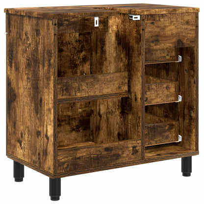 vidaXL Bathroom Vanity Unit Smoked Oak 60 x 35 x 60 cm Engineered Wood