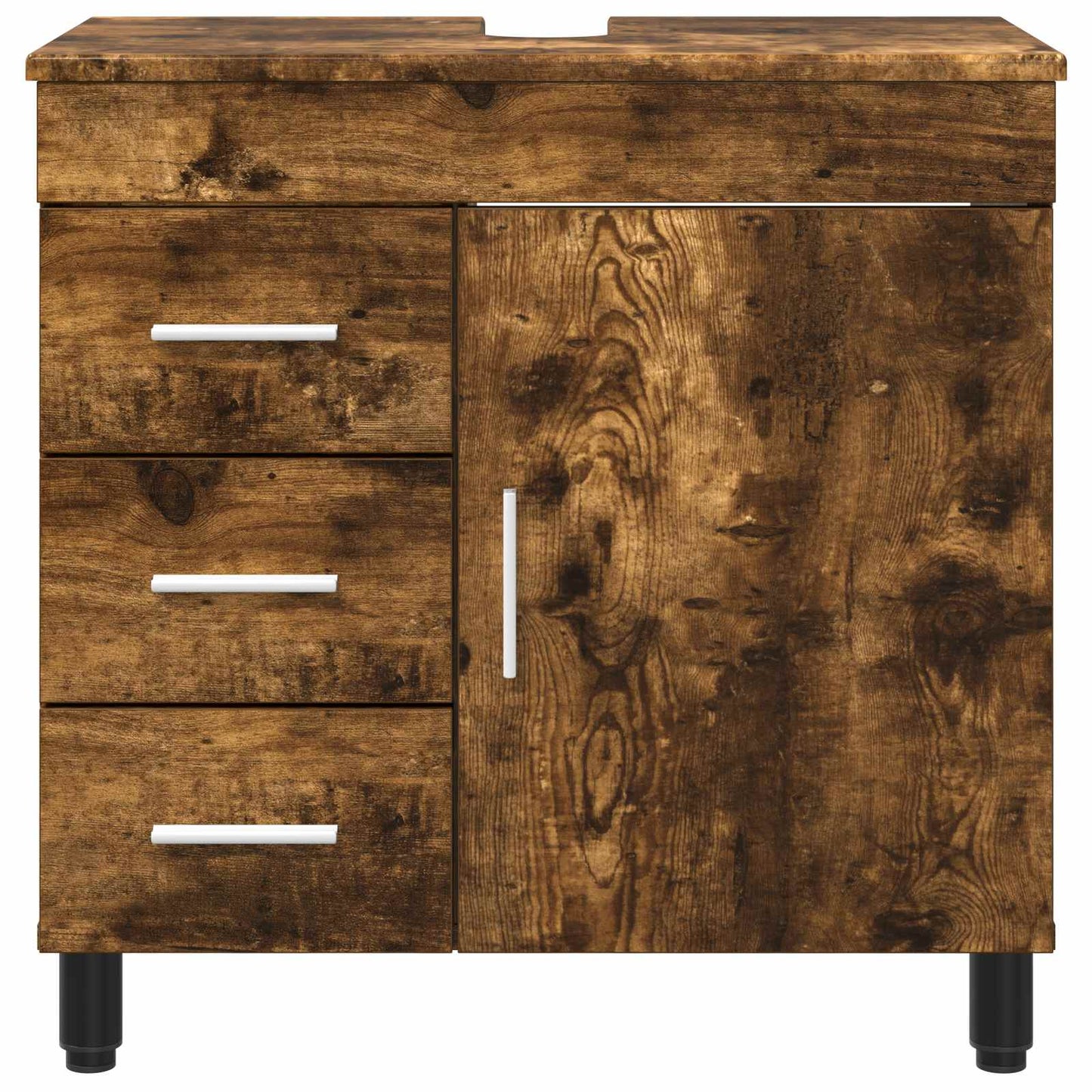 vidaXL Bathroom Vanity Unit Smoked Oak 60 x 35 x 60 cm Engineered Wood