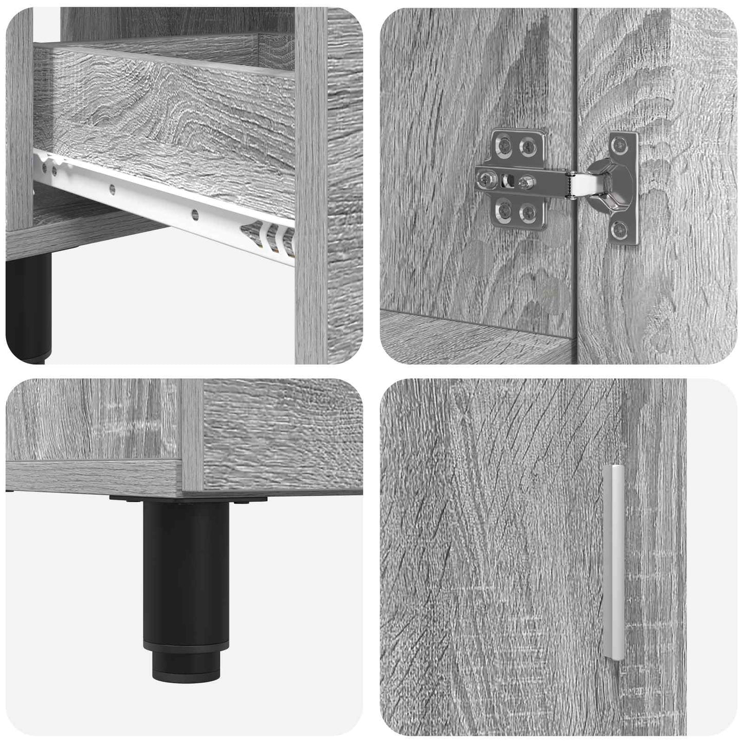 vidaXL Bathroom Vanity Unit Grey Sonoma 60 x 35 x 60 cm